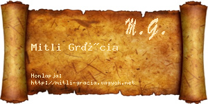 Mitli Grácia névjegykártya